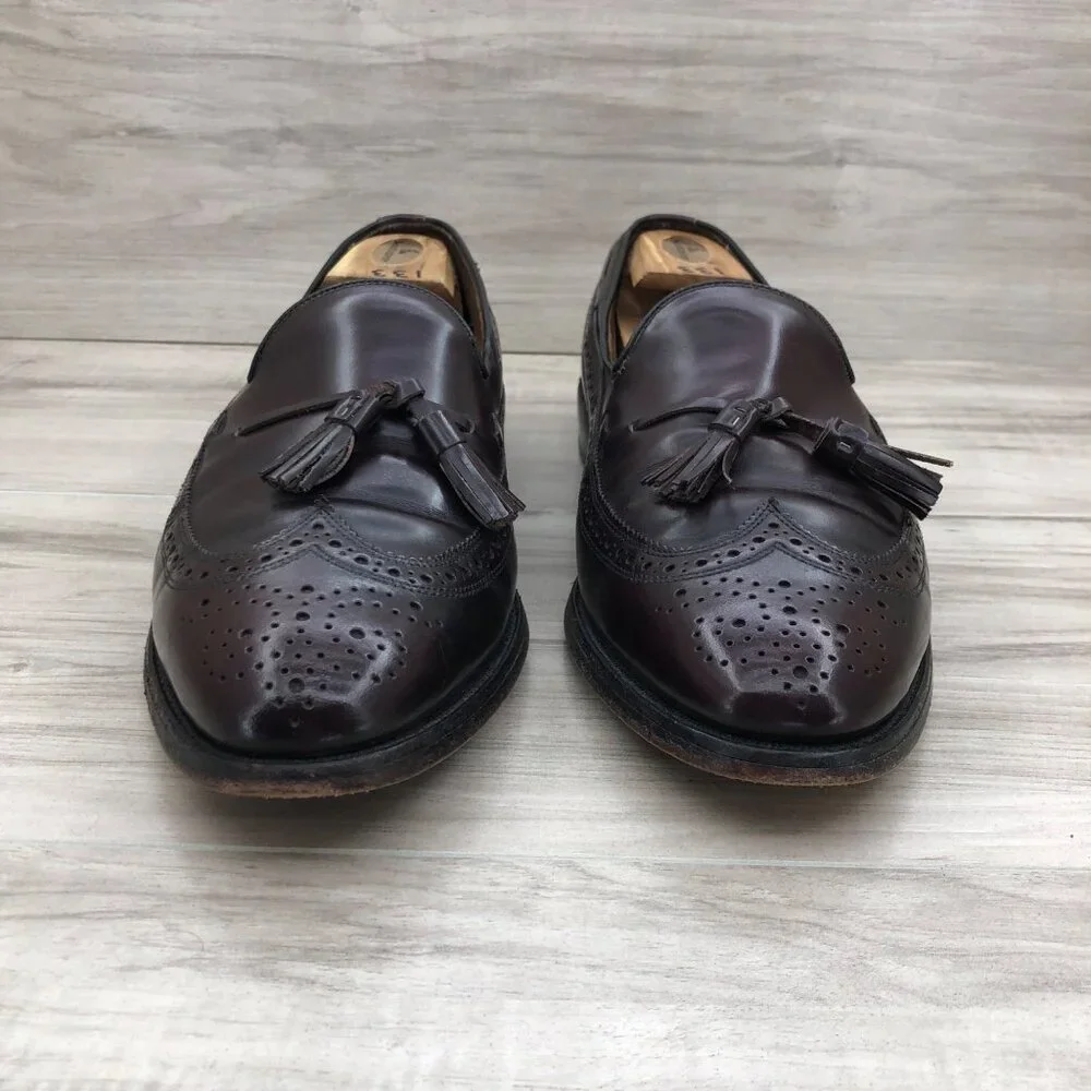 Allen Edmonds Loafers Mens 10D Burgundy Leather Slip On Shoes_7